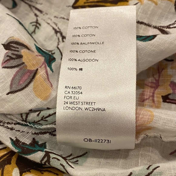 Anthropologie Ginevra Lace Babydoll Blouse Petite Large Lacey Top Floral Peplum - Picture 8 of 10